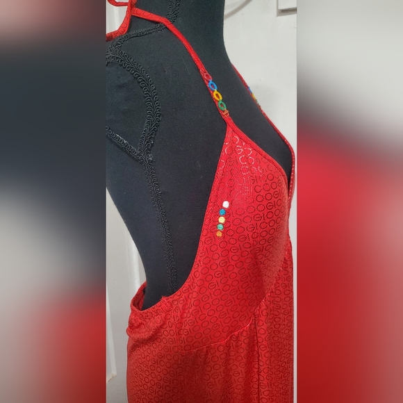 Vintage Coogi Red Halter Backless Dress sz XL - Picture 5 of 9